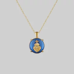 CLASSICS VIRTUE. Glass Sacred Heart Necklace - Gold