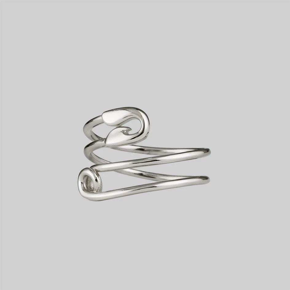 CLASSICS SOLENE. Safety Pin Wrap Ring -Silver 2 CLASSICS SOLENE. Safety Pin Wrap Ring -Silver