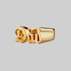 End Of Line Dad Word Ring - Gold