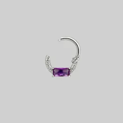 CLASSICS Earrings NYMPH. Amethyst Silver Clicker Ring - Septum 8 CLASSICS Earrings NYMPH. Amethyst Silver Clicker Ring - Septum