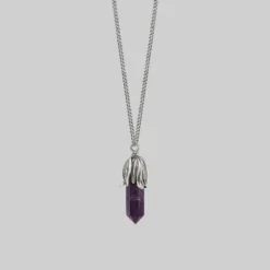 CLASSICS DEATH BLOOM. Amethyst Gemstone Necklace - Silver