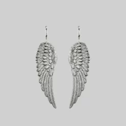 CLASSICS FALLEN SAINT. Angel Wing Hoop Earrings - Silver