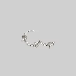 CLASSICS SURVIVAL. Symbolic Barbed Wire Clicker Hoop Earrings - Silver 16 CLASSICS SURVIVAL. Symbolic Barbed Wire Clicker Hoop Earrings - Silver