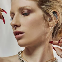 AW21 SURVIVAL. Barbed Wire Septum Clicker Ring - Silver Earrings