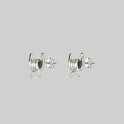 CLASSICS SURVIVAL. Symbolic Barbed Wire Stud Earrings - Silver