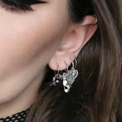 CLASSICS MILDRED. Disembodied Hand Hoop Earrings - Silver