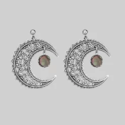 End Of Line EUDORA. Black Mother Of Pearl Crescent Earrings