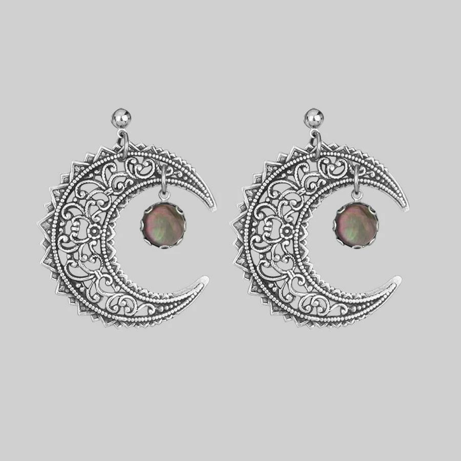 End Of Line EUDORA. Black Mother Of Pearl Crescent Earrings 2 End Of Line EUDORA. Black Mother Of Pearl Crescent Earrings