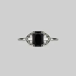 AW21 RAPTURE. Onyx & Gothic Arches Ring - Silver