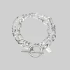 CLASSICS HARMONY. Double Wrap T-Bar Bracelet - Silver