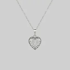 CLASSICS MY DARLING. Heart & Cubic Zirconia Necklace - Silver Necklaces & Chains