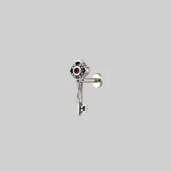 HALLOWEEN 2021 TWILIGHT. Skeleton Key Stud Earring - Silver Earrings 12 HALLOWEEN 2021 TWILIGHT. Skeleton Key Stud Earring - Silver Earrings