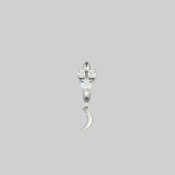 CLASSICS MOONLIGHT. Opal Moon Clicker Hoop Earrings - Silver