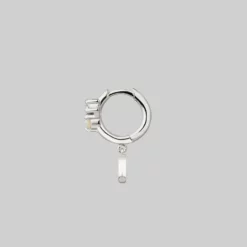 CLASSICS MOONLIGHT. Opal Moon Clicker Hoop Earrings - Silver