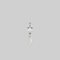 CLASSICS MOONLIGHT. Opal Moon Clicker Ring - Silver Earrings