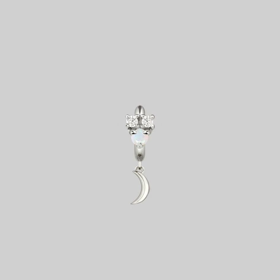 CLASSICS MOONLIGHT. Opal Moon Clicker Ring - Silver Earrings 1 CLASSICS MOONLIGHT. Opal Moon Clicker Ring - Silver Earrings