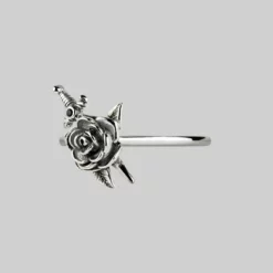 AW21 RHAPSODY. Dagger Through Rose Ring - Silver Rings