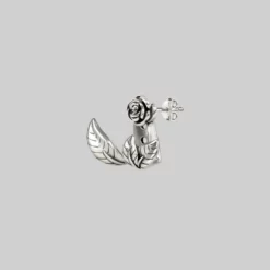 CLASSICS VERDURS. Rose & Foliage Earrings - Silver