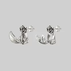 CLASSICS VERDURS. Rose & Foliage Earrings - Silver