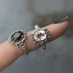 CLASSICS MARIA. Rose Wreath Clear Quartz Silver Cocktail Ring