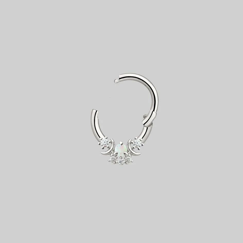 CLASSICS Earrings MOONDANCE. Moon Silver Clicker Ring - Septum 2 CLASSICS Earrings MOONDANCE. Moon Silver Clicker Ring - Septum