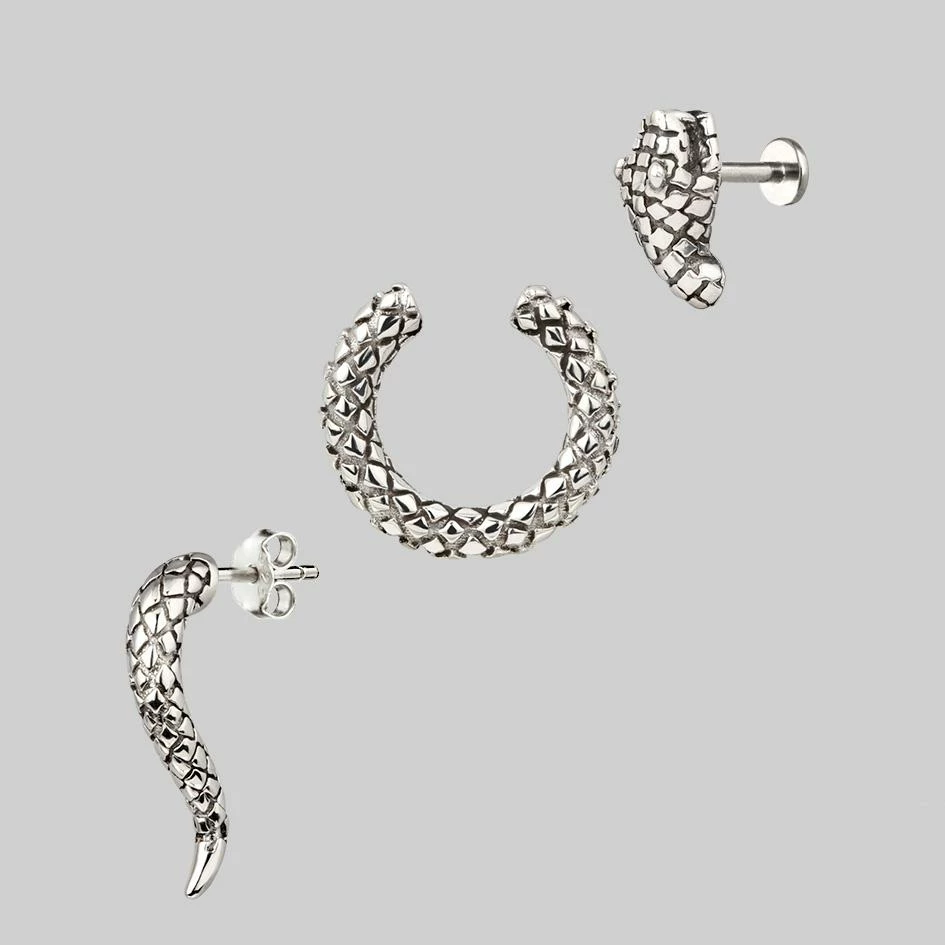 CLASSICS Earrings VEGA. 3 Piece Snake Wrap Earring - Silver 1 CLASSICS Earrings VEGA. 3 Piece Snake Wrap Earring - Silver