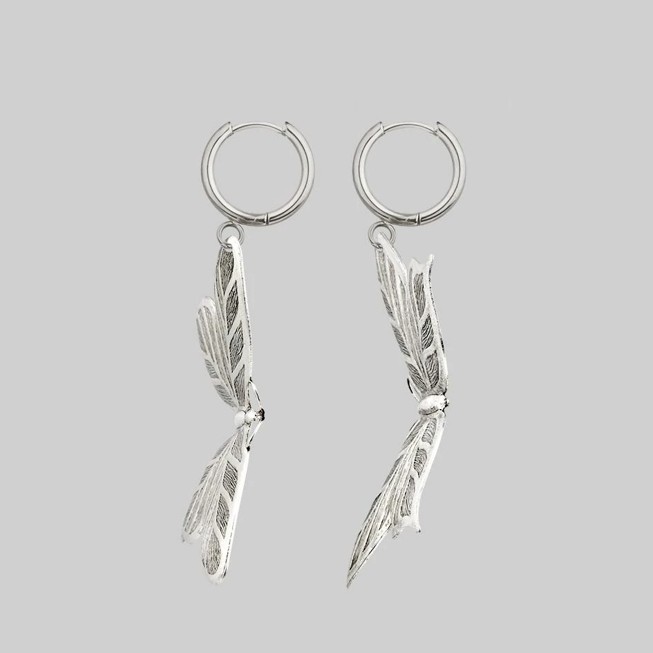 CLASSICS NEW DAWN. Huge Butterfly Hoop Earrings - Silver 3 CLASSICS NEW DAWN. Huge Butterfly Hoop Earrings - Silver