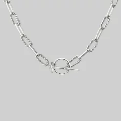 CLASSICS EVERMORE. Twisted Rope Link T-Bar Chain - Silver