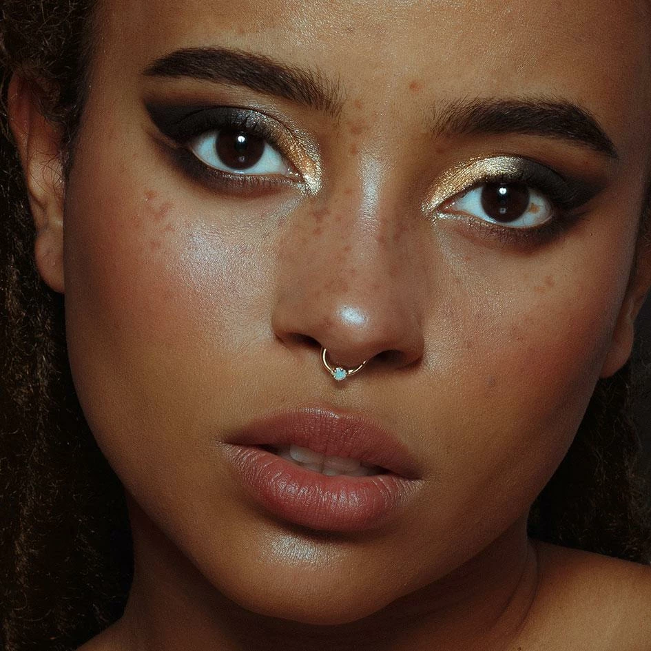 CLASSICS NEBULA. Opal Silver Clicker Ring - Septum 6 CLASSICS NEBULA. Opal Silver Clicker Ring - Septum