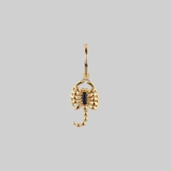 CLASSICS VELES. Scorpion Onyx Hoop Earrings - Gold