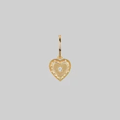 CLASSICS MY DARLING. Heart Cubic Zirconia Hoop Earrings - Gold