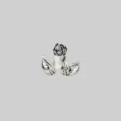 CLASSICS VERDURS. Rose & Foliage Earrings - Silver