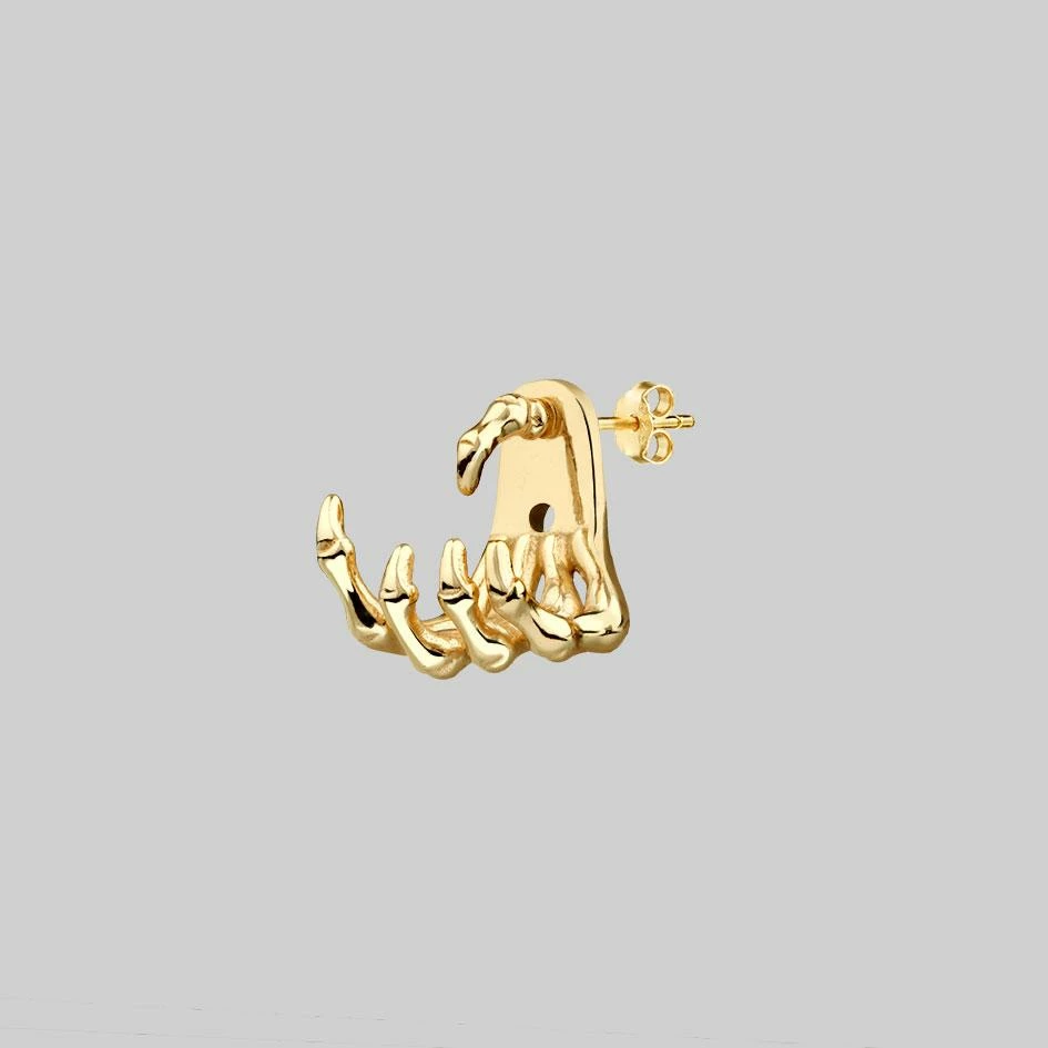 CLASSICS WRAITH. Gold Skeleton Hand Single Earring - Lobe/Helix 1 CLASSICS WRAITH. Gold Skeleton Hand Single Earring - Lobe/Helix