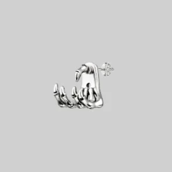 CLASSICS Earrings WRAITH. Silver Skeleton Hand Single Earring- Lobe/Helix