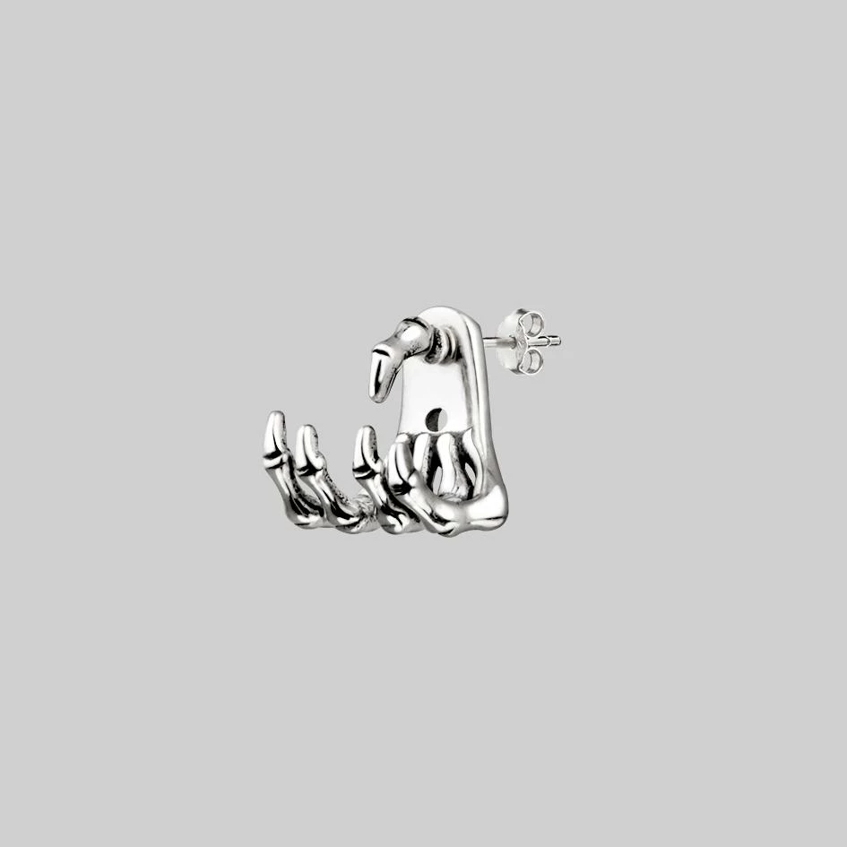 CLASSICS Earrings WRAITH. Silver Skeleton Hand Single Earring- Lobe/Helix 1 CLASSICS Earrings WRAITH. Silver Skeleton Hand Single Earring- Lobe/Helix