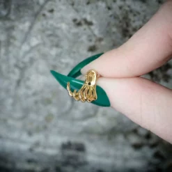 CLASSICS WRAITH. Gold Skeleton Hand Single Earring - Lobe/Helix 6 CLASSICS WRAITH. Gold Skeleton Hand Single Earring - Lobe/Helix