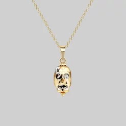 End Of Line REVENANT. Skull Poison Box Necklace - Gold