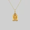 HALLOWEEN 2021 OMINOUS. Skull Under Glass Necklace - Gold Necklaces & Chains