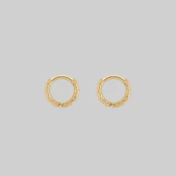 CLASSICS VEGA. Snake Skin Clicker Hoop Earrings - Gold