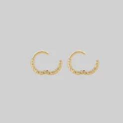 CLASSICS VEGA. Snake Skin Clicker Hoop Earrings - Gold