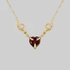 End Of Line Necklaces & Chains DESIRE. Snakes & Heart Garnet Necklace - Gold