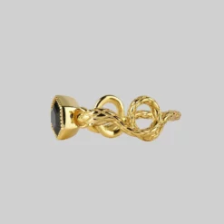 AW21 Rings RELINQUISH. Snakes & Onyx Ring - Gold