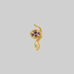 AW21 Earrings INSIDIOUS. Amethyst Coiled Snake Stud Earring - Gold 8 AW21 Earrings INSIDIOUS. Amethyst Coiled Snake Stud Earring - Gold
