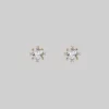CLASSICS SACCHARINE. Cubic Zirconia Gold Stud Earrings