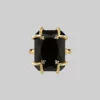 HALLOWEEN 2021 MAGDALENA. Black Spinel Gothic Ring - Gold