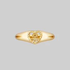 CLASSICS APRIL. Sunflower Heart Ring - Gold Rings