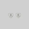 CLASSICS APRIL. Sunflower Heart Stud Earrings - Silver