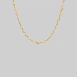 CLASSICS HARPER. Zig-Zag Chain Collar Necklace - Gold Necklaces & Chains