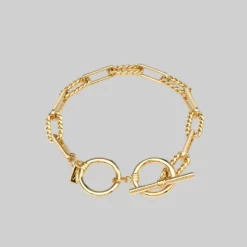 CLASSICS EVERMORE. Twisted Rope Link T-Bar Chain Bracelet - Gold Bracelets