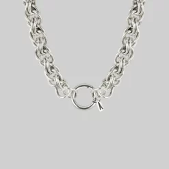 AW21 Necklaces & Chains AWE. Chunky Wheat Chain Collar Necklace - Silver